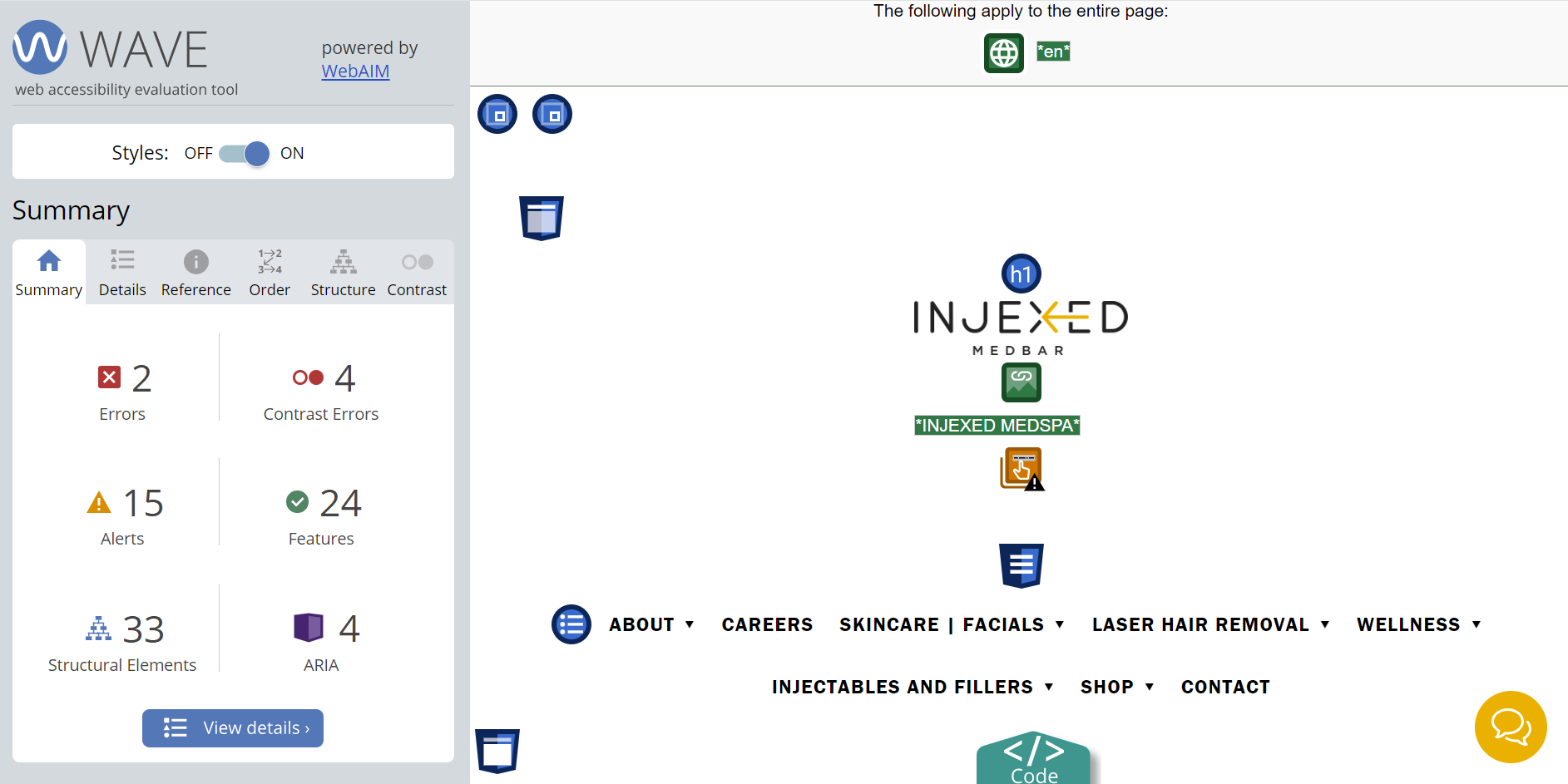 Web accessibility analysis