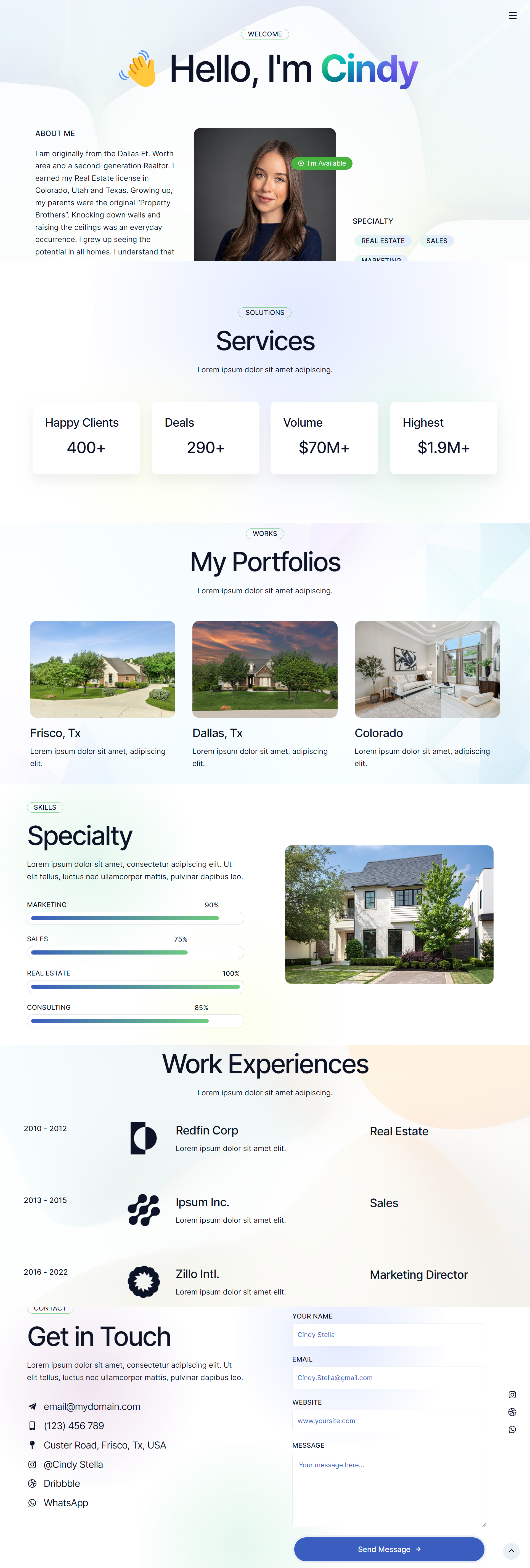 Realtor website concept